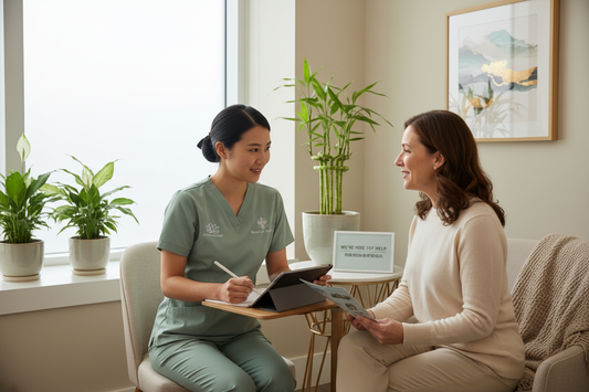Initial Intake Assessment - Chinese nurse with Caucasian client